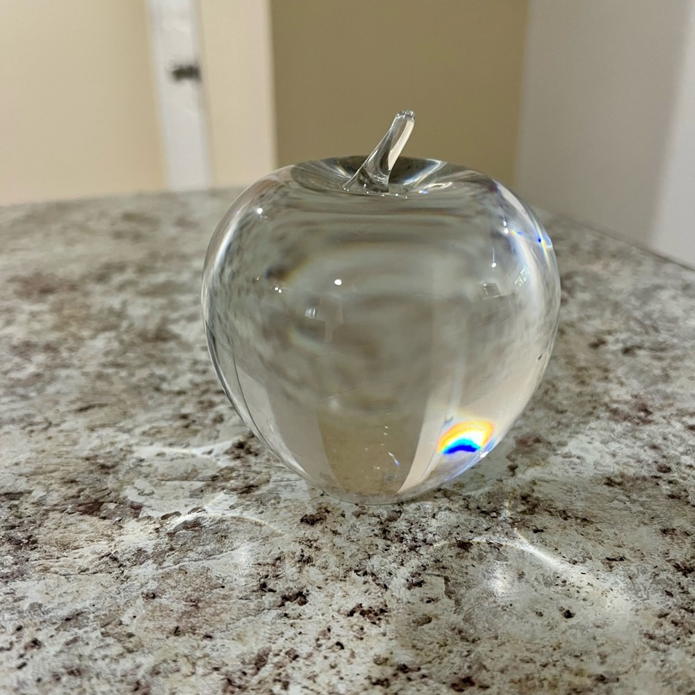Tiffany & Co. Glass Apple Paperweight